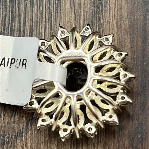 SMOKEY QUARTZ PENDANT WITH WHITE TOPAZ IN STERLING SILVER 5.62CTS 925 - Picture 10 of 10